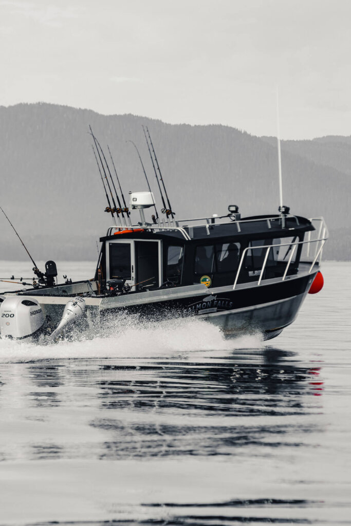 Boat out on the water at Salmon Falls Resort