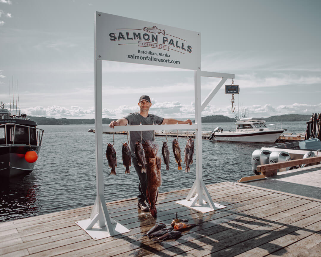 Fish displayed at Salmon Falls Resort