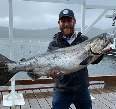 Matt Herod holding King Salmon