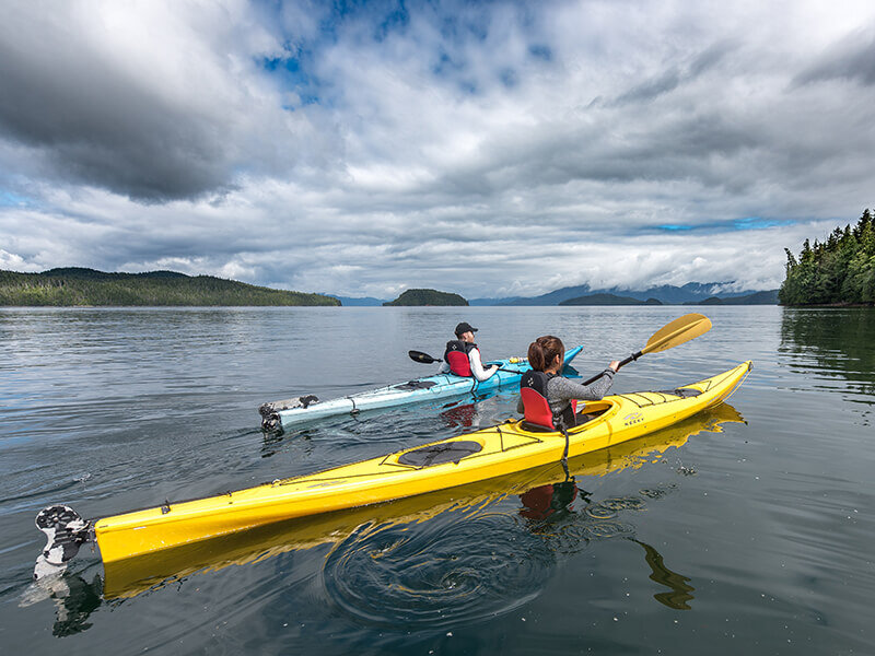 Kayaking along the coast in Ketchikan