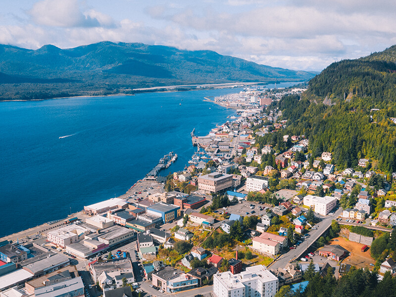Aerial View of downtown Ketchikan, Alaska