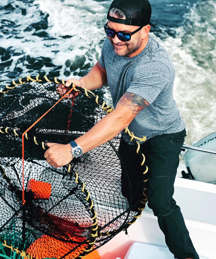 Donnie Schrader shrimping at Salmon Falls Resort